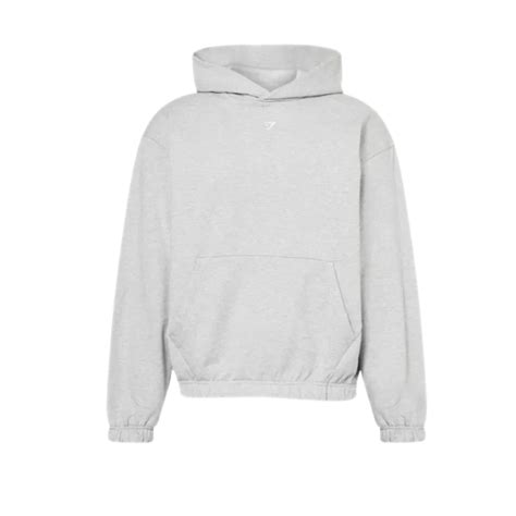 GYMSHARK Rest Day Essentials Hoodie Light Grey Core Marl