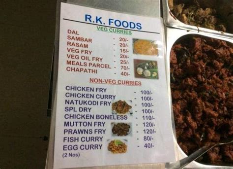 Menu at R K Foods, Bengaluru, 322, 1st Floor, Hosa Road, C.K Nagar ...