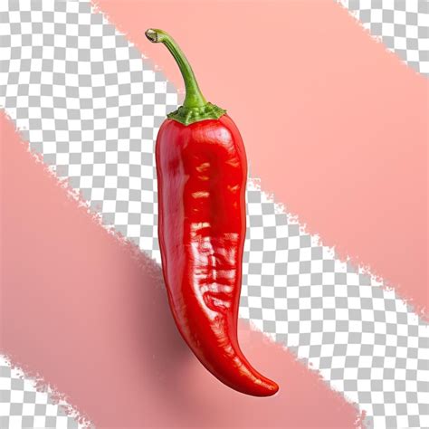 Organic ripe red hot peppers or sweet peppers on a transparent ...