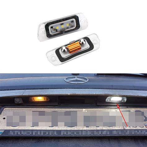 Buy 2X OEM-Fit 3W Full LED Rear License Plate Light Kit for Mercedes ...