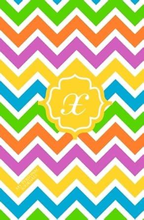 Buy X: Personalized Initial Journal/Notebook/Diary (Colorful Chevron ...