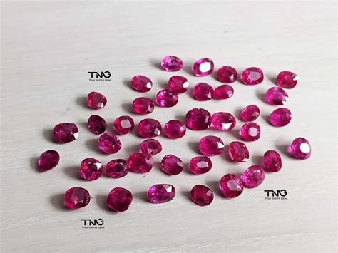 Unheated Burma (Myanmar) Average 1 carat Ruby Lot - Thai Native Gems ...