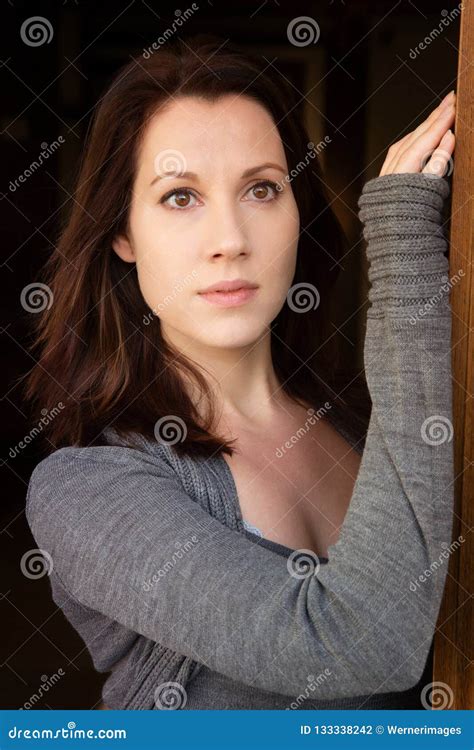 Portrait of Young Beautiful Brunette Woman Stock Photo - Image of elegant, closeup: 133338242