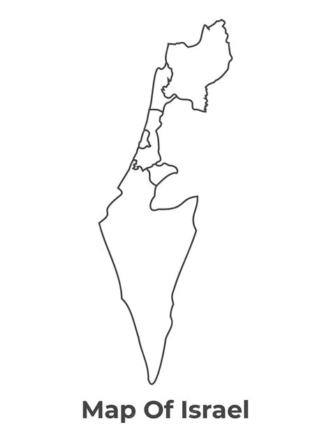 Premium Vector | Outline Israel map with borders of region vector illustration