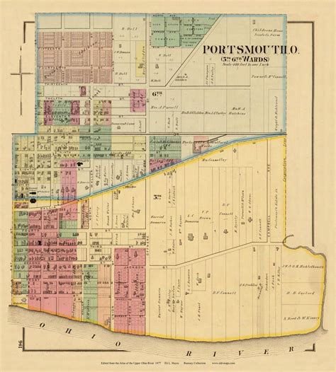 Portsmouth, Ohio - 5th, 6th & 7th Wards, 1877 - Upper Ohio River and ...