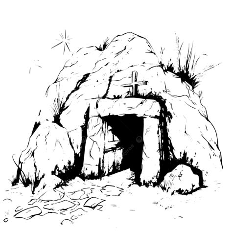 Outline The Tomb Of Jesus Stone Cave Resurrection, Jesus, Tomb, Tunnel PNG Transparent Image and ...