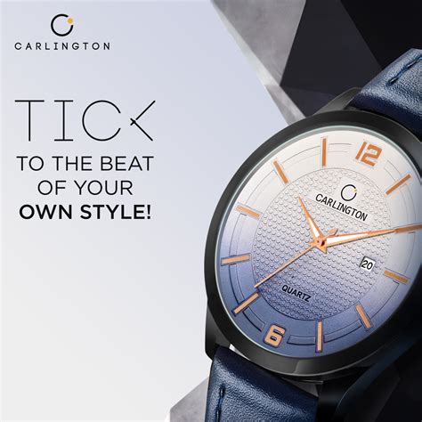 Carlington Elite CT1010 Water Resistant Leather Watch With Date Displa