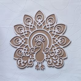 Peacock Rangoli Stencil
