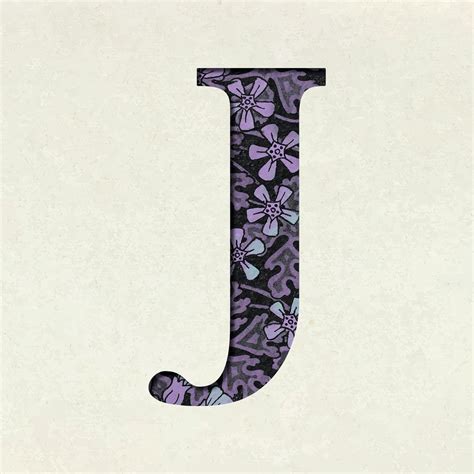 Vintage Purple Letter J Typography