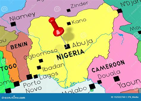Nigeria, Abuja - Capital City, Pinned On Political Map Royalty-Free Illustration | CartoonDealer ...