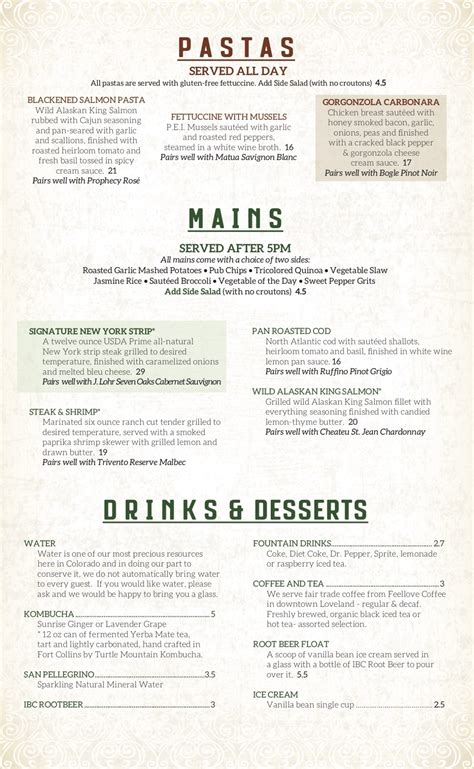 Gluten Free Menu - Henry's Pub