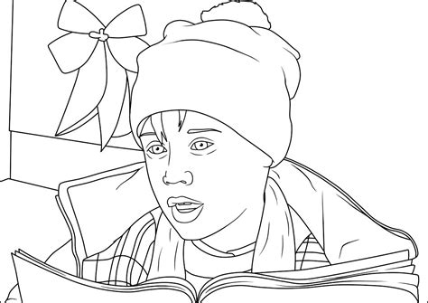 Kevin avec un bonnet - Coloriages de Maman j'ai raté l'avion à imprimer