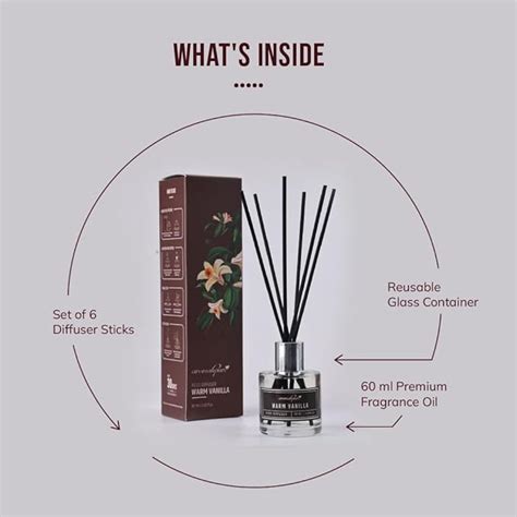 Buy Premium Reed Diffuser (Vanilla) with 6 Fiber Reed Sticks – Aromahpure
