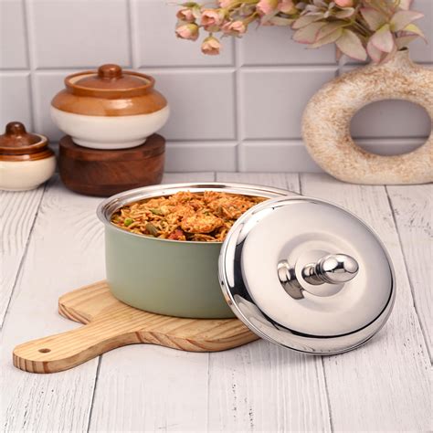 Buy Alwin Olive Green Finish Casserole 3000ml Online