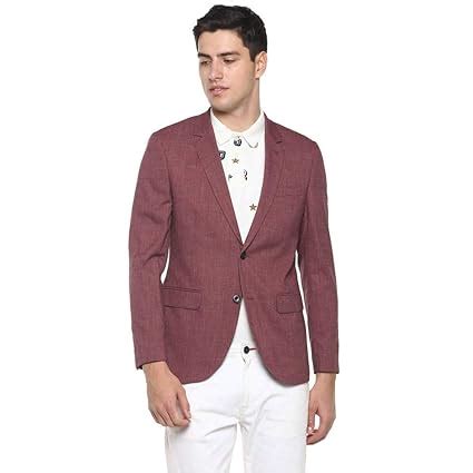GIOVANI Mens Notched Lapel Textured Blazer (Red_40) : Amazon.in: Fashion