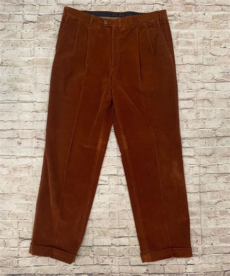 Vintage Mens BRIONI Corduroy Brown Pants - Gem