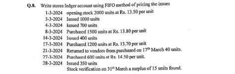 Image result for Stock Ledger Card Using FIFO Method