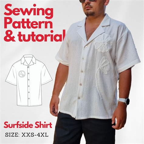 SURFSIDE SHIRT Pdf Tropical Shirt Sewing Pattern and Tutorial Hawaiian ...