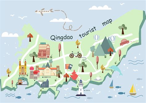 青岛旅游地图|插画|商业插画|阿珠啦啦啦 - 原创作品 - 站酷 (ZCOOL)