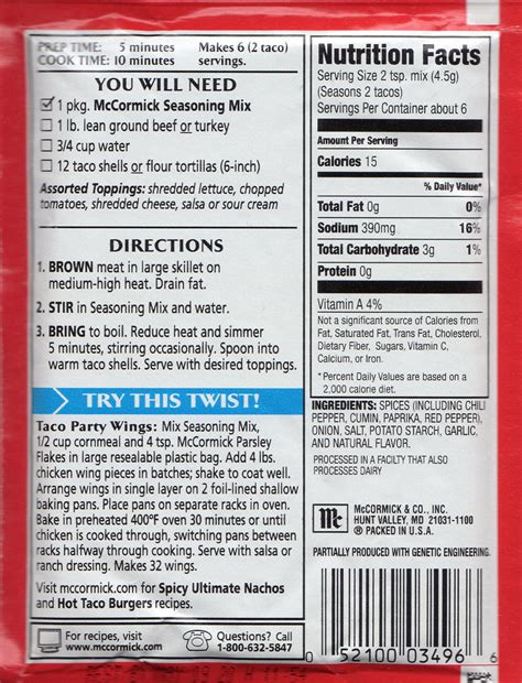 Mccormick's Taco Seasoning