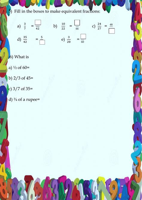 Image result for Fraction Exercises