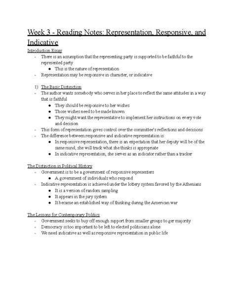 Poli Sci 1 Week 3 Reading Notes 3 - Week 3 - Reading Notes ...