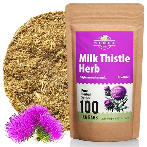 Amazon.com : 100 Milk Thistle Herb Dried Milk Thistle Herbal Tea Bags ...