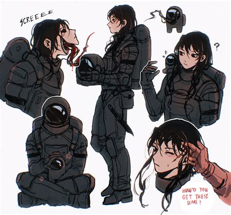 crewmate, red, impostor, black, and mini crewmate (among us) drawn by ...