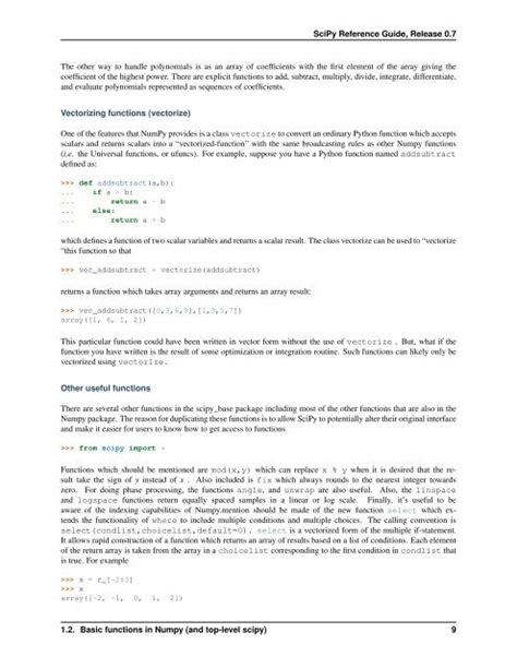 SciPy Python Reference Chart 的图像结果