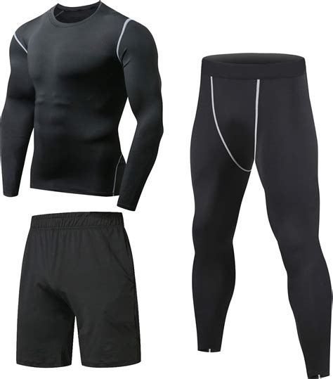 Niksa 3 Piezas Conjunto de Compresion Hombre, Camisetas Compression ...