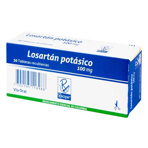 LOSARTAN 100 MG 30 TABLETAS RC | Uno A Droguerias