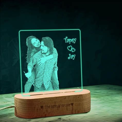 Celestial Moments: Engraved Love Glow Lamp - Valentines gift for husba ...