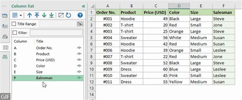 Image result for Move Excel Column Left