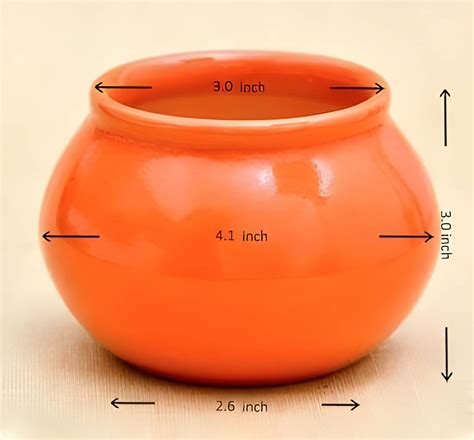 Orange Handi Shape Ceramic Pot — Plant N Pots
