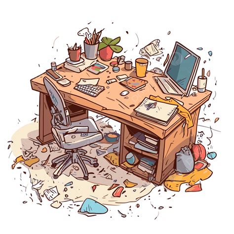 Unordentlicher Büroschreibtisch Clipart Unordentlicher Bürotisch