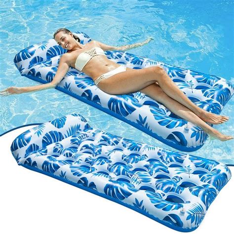 Inflatable Pool Floats Raft Water Hammock Lounge Adults with Headrest ...