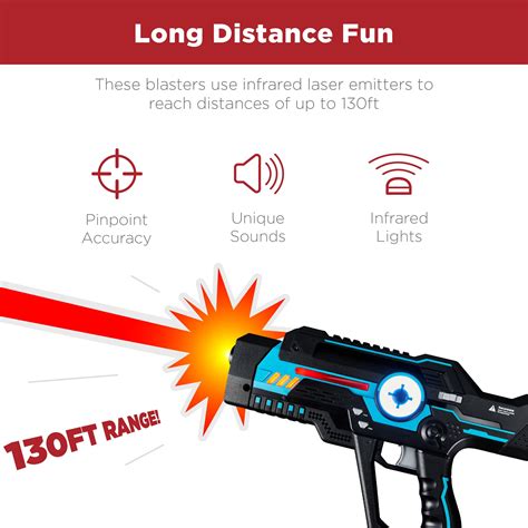 Buy Best Choice Products Set of 4 Laser Tag Guns & Vests, Infrared ...