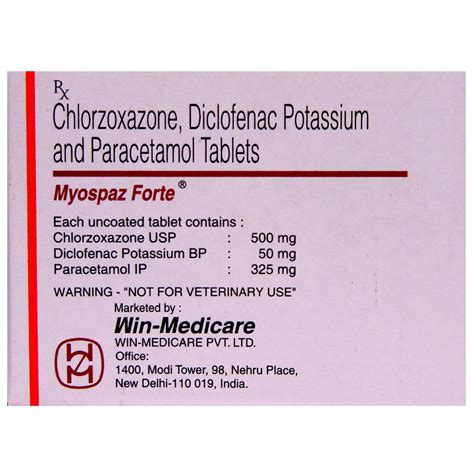 Myospaz Forte Tablet | Uses, Side Effects, Price | Apollo Pharmacy