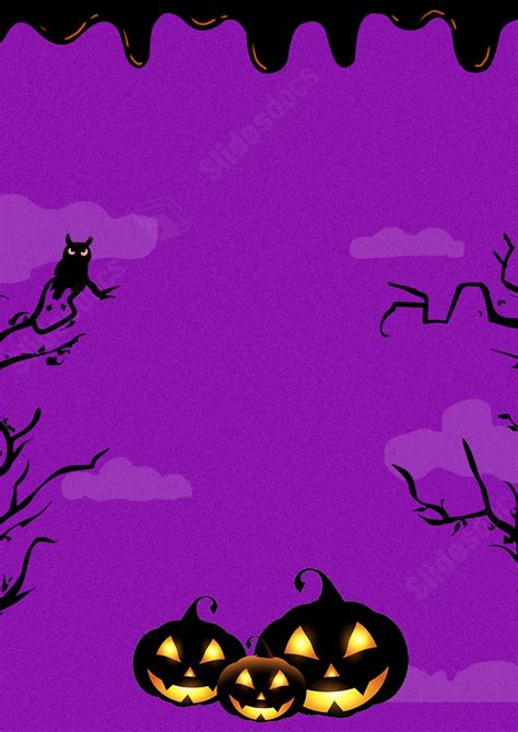 Halloween Creativity In Purple Page Border Background Word Template And ...