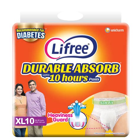 Buy Lifree Durable Absorb Upto 10hours Adult Diaper Pants XL, 10 Count ...