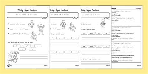 Writing Super Sentences Differentiated Worksheet / Worksheets New Zealand
