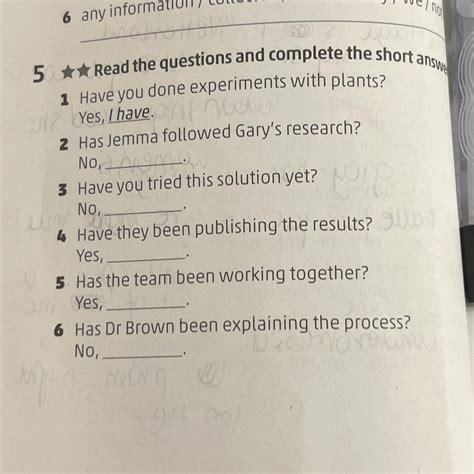 Read the questions and complete the short answers - Brainly.pl