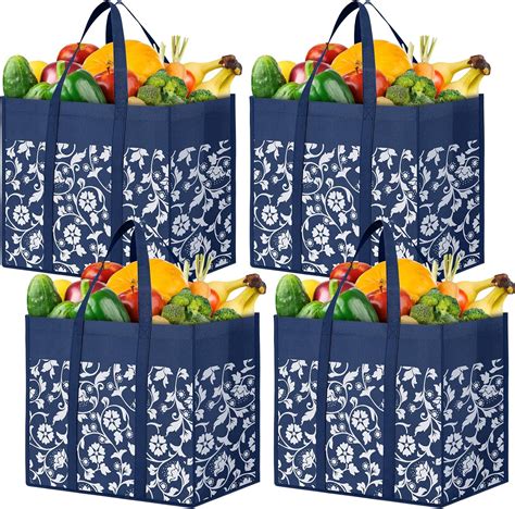 Amazon.com - WOWBOX Reusable Grocery Bags Foldable Tote Bags Bulk with ...