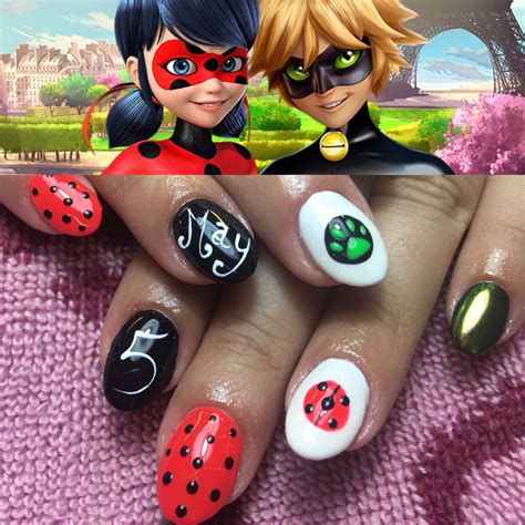 Miraculous Ladybug Nail Art