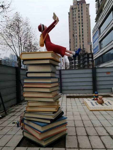许昌校园景观-书本不锈钢雕塑 女孩读书摆件_塑景雕塑-站酷ZCOOL