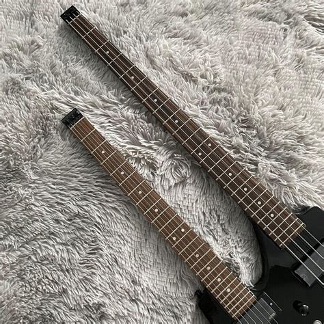 Buy Black Double Neck Headless Electric Guitars 6 String Guitar + 4 ...