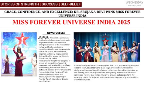 Visakhapatnam’s Dr. Srujana Wins Prestigious Miss Forever Universe ...