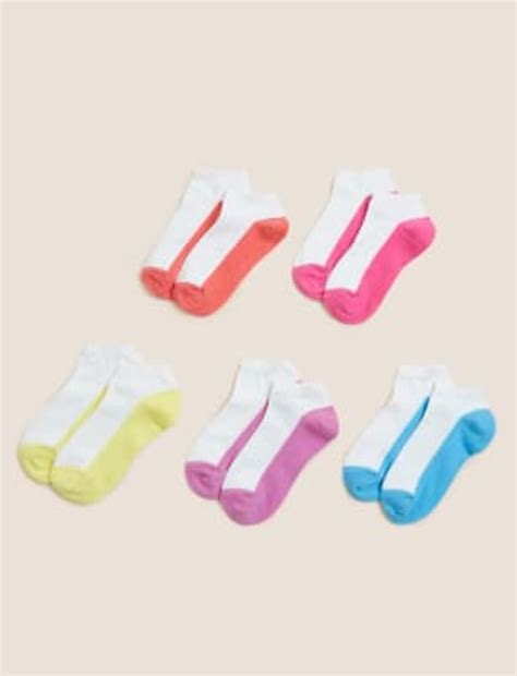 Buy 5pk Cotton Rich Coloured Trainer Liners™ at Marks & Spencer