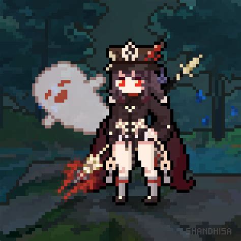 Pixel Art - Hu Tao and Ghost Genshin Impact | HoYoLAB