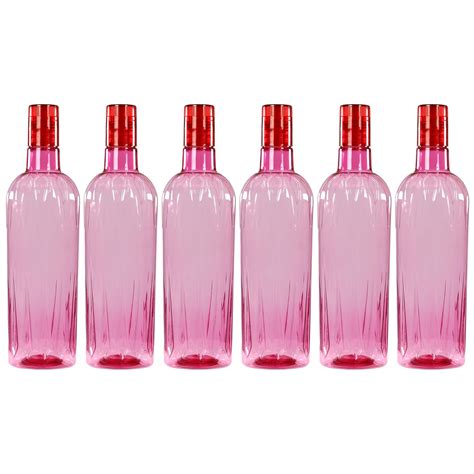 PEARLPET Onyx BPA-free Plastic Water Bottle Set of 6 Pcs, Each 1000ml ...